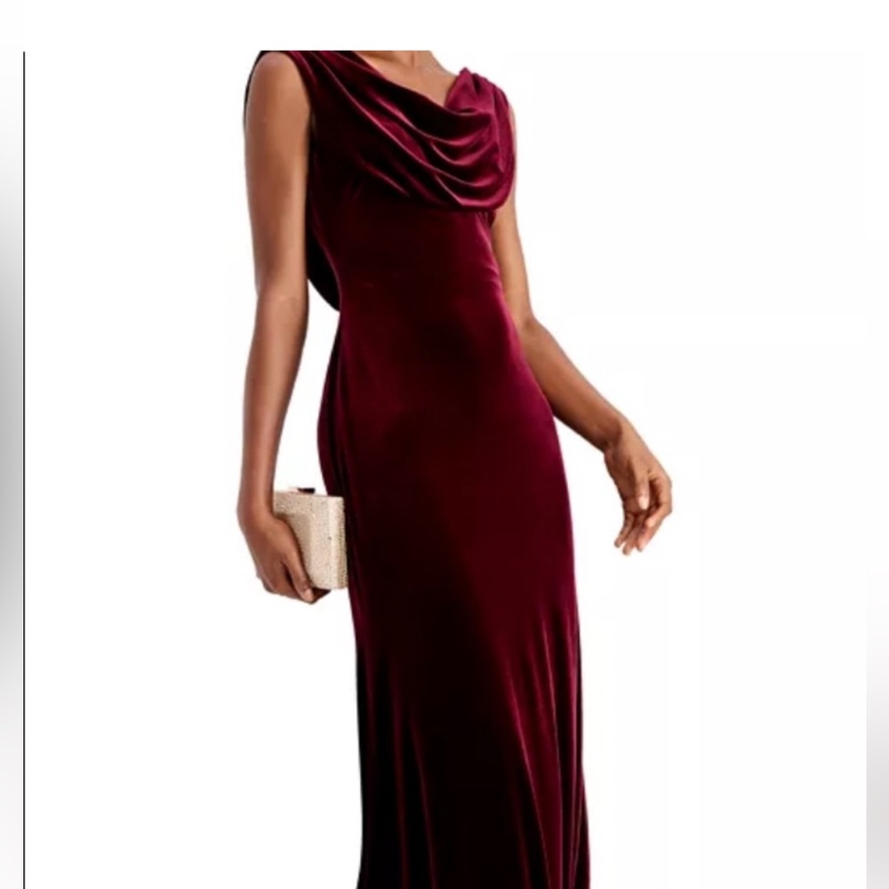 Vince Camuto cowl neck velvet gown